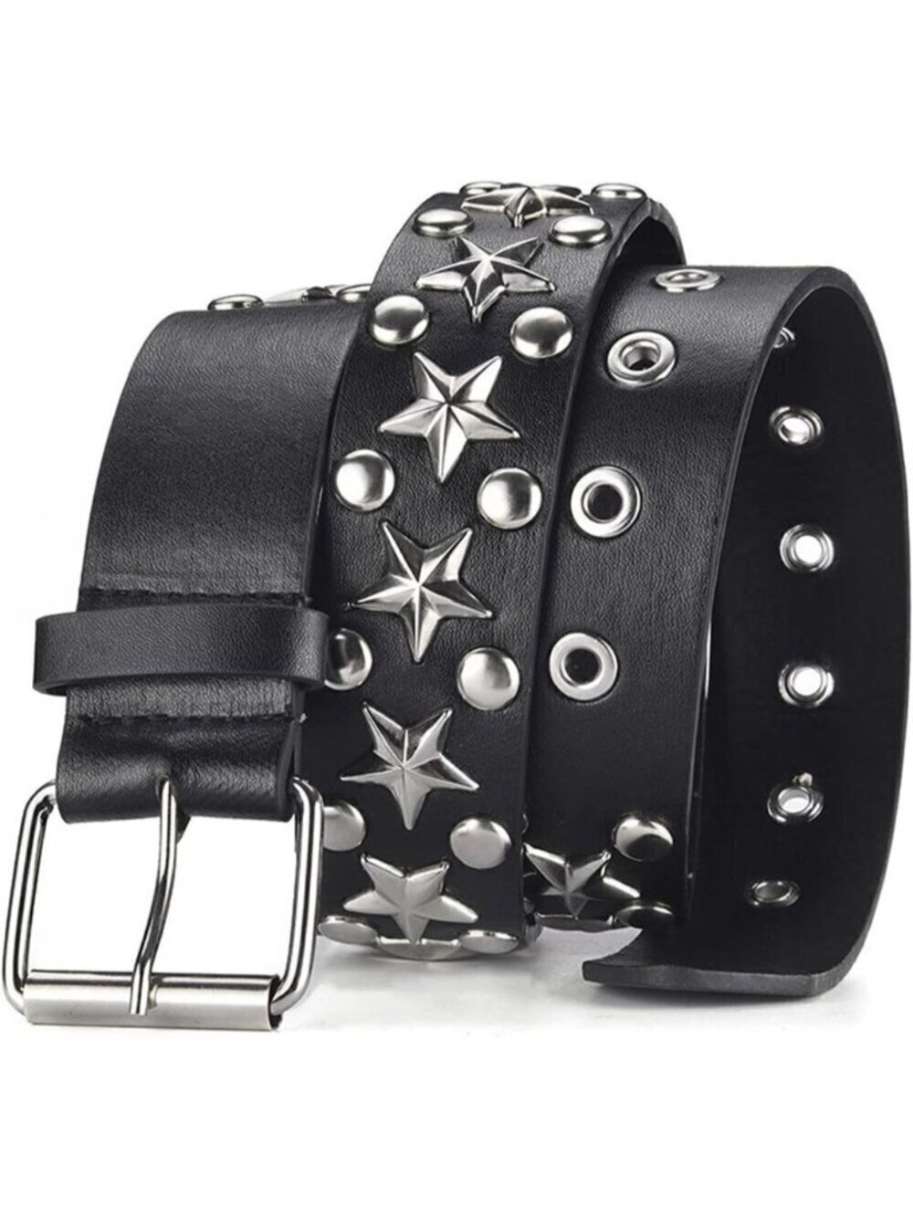 Studded Belts Women Stud Punk Rock Woman Girls Black  Waist Belt